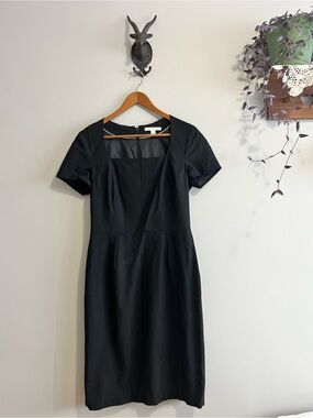 Banana Republic Black Square-Neck Midi Dress size medium
